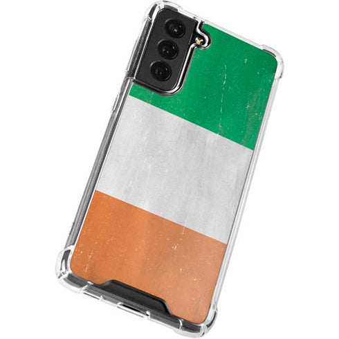 Ireland Flag Distressed Galaxy S21 FE Clear Case